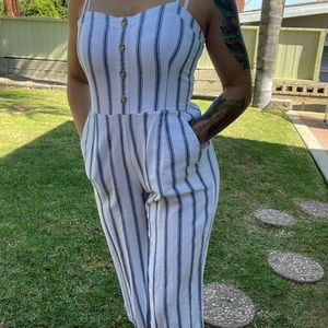 White and blue jumper